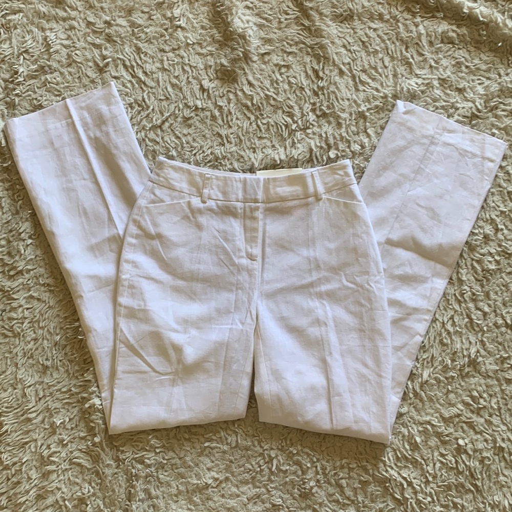Hi rise straight leg trouser white